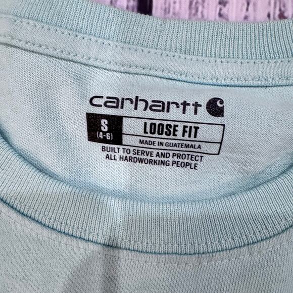 Carhartt K87-W Workwear Pocket Tee Mint Green Women’s Small Loose Fit - Picture 6 of 6